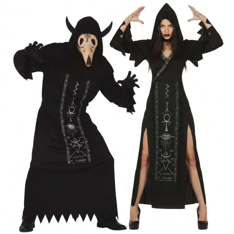 Baphomet und satanische Hexe Paarkostüm für Erwachsene