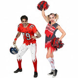 Fußball und Cheerleader Zombie Paar