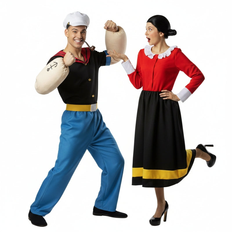 Cartoon Popeye und Olivia Paarkostüm für Erwachsene