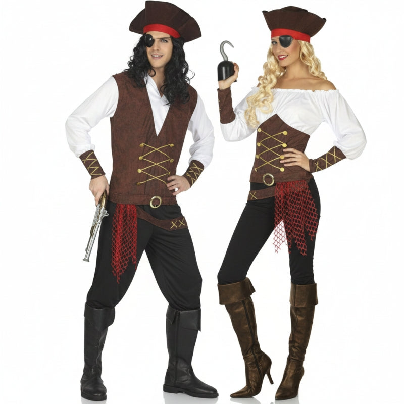 Piratenschiff-Kapitäne Paarkostüm für Erwachsene