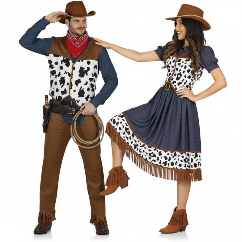 Old West Cowboys Paarkostüm für Erwachsene