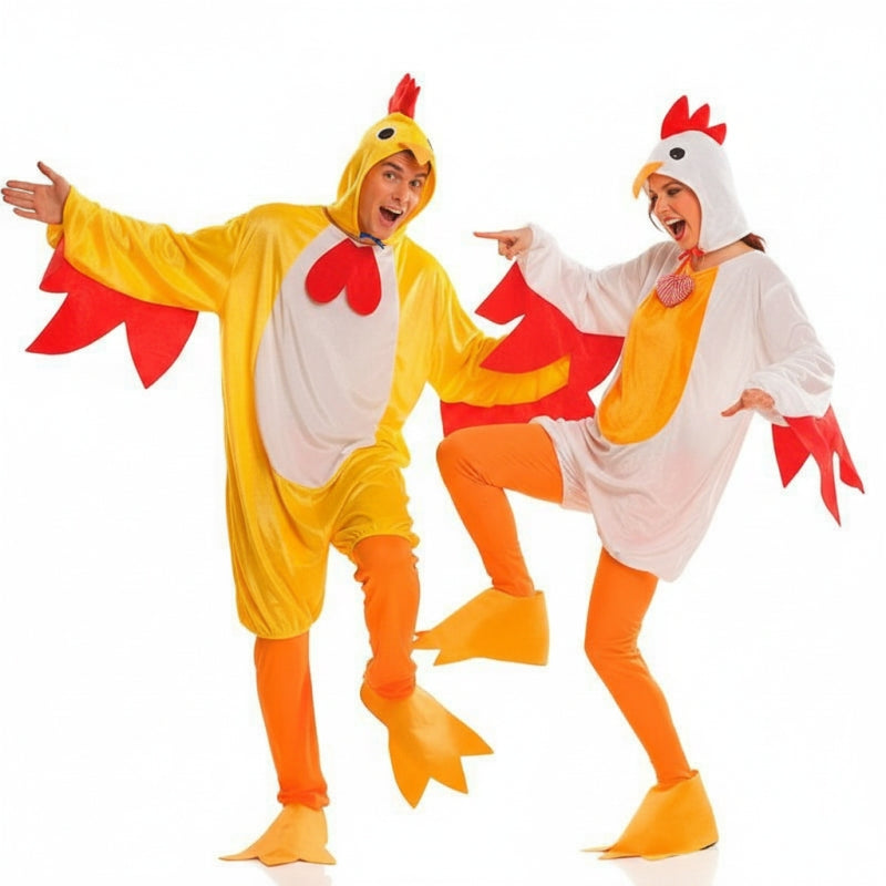 Hahn und Henne auf dem Bauernhof Paarkostüm für Erwachsene