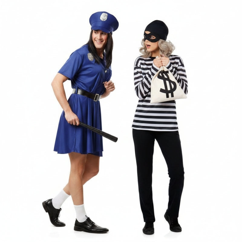 Polizist und Dieb Paarkostüm für Erwachsene