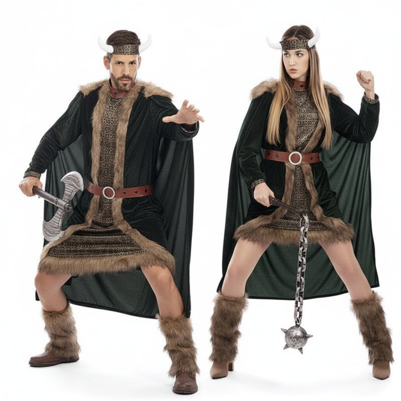 Wikinger Deluxe Paarkostüm für Erwachsene