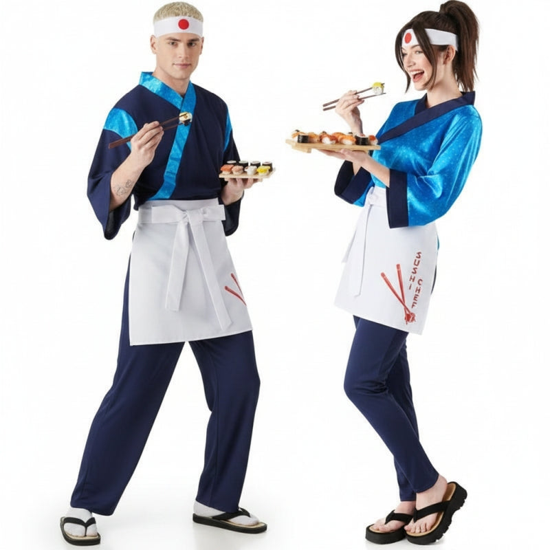 Japanische Köche Paarkostüm für Erwachsene