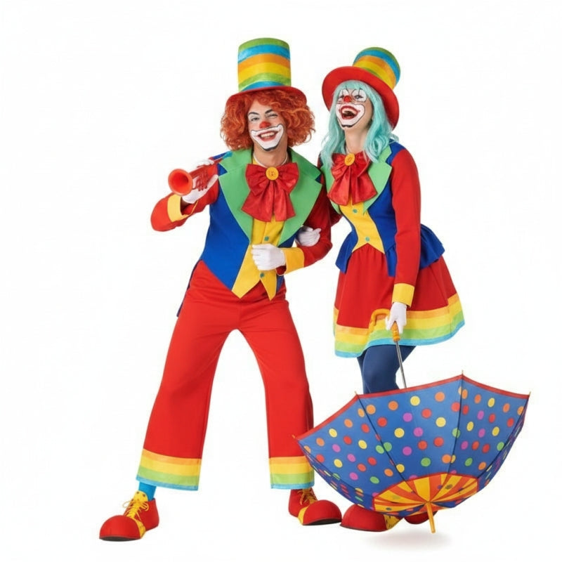 Clowns aus der Micolor-Werbung Paarkostüm für Erwachsene