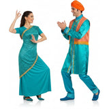 Bollywood Türkis Paarkostüm für Erwachsene