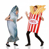 Fisch und Chips Paarkostüm für Erwachsene