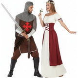 Mittelalterlicher Ritter und Dame Paarkostüm für Erwachsene