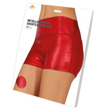 Pantalón Corto de disfraz Rojo Metalizado para mujer Packaging