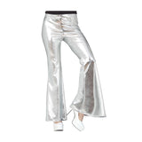 Pantalón de disfraz Acampanado Plata para mujer