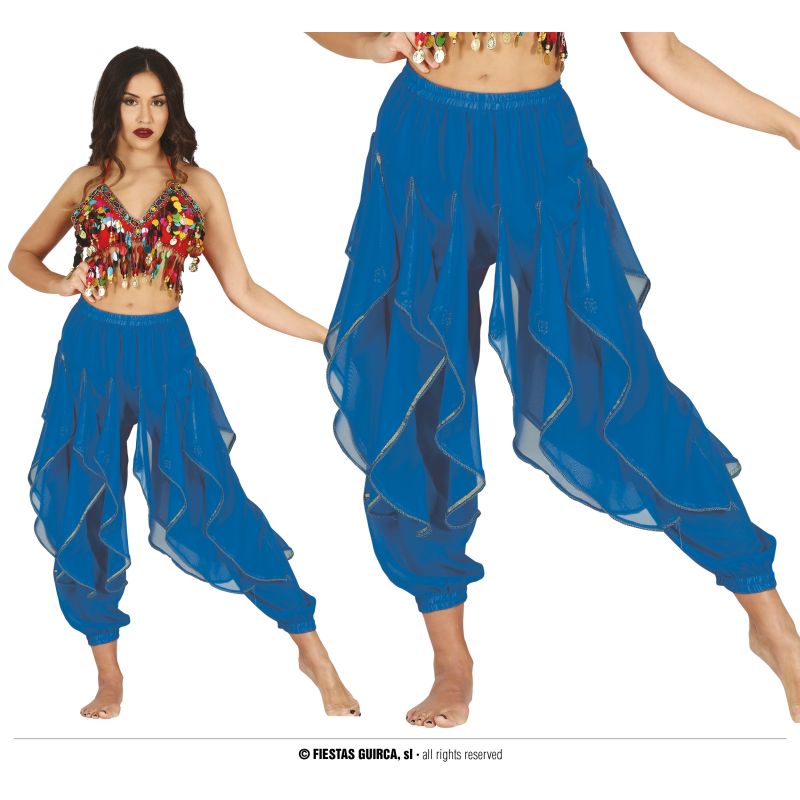 Pantalón de disfraz Danza Del Vientre Azul Deluxe para mujer