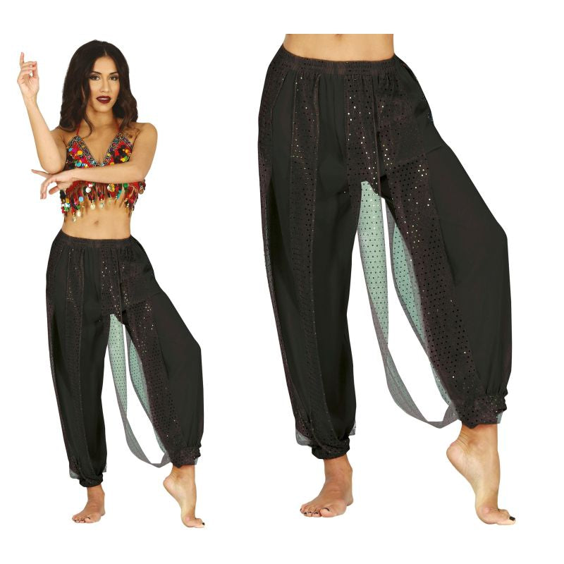 Pantalón de disfraz Danza Del Vientre Negro para mujer
