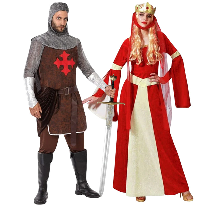 Mittelalterlicher Ritter und Prinzessin Paarkostüm für Erwachsene