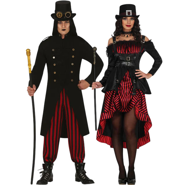 Vampire Lord und Lady Steampunk Paarkostüm für Erwachsene