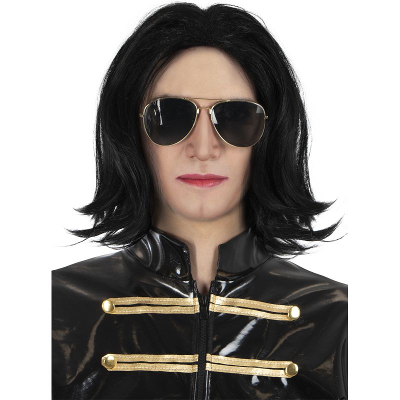 Peluca lisa y gafas de Michael Jackson