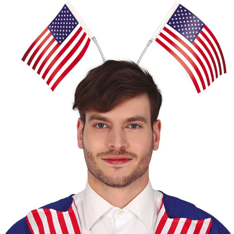 Patriotisches Stirnband Für Damen Zum 4. Juli – Mit USA-Flagge, Sternen & Strass, Rotes Geknotetes Haarband Für Unabhängigkeitstag & Feiern