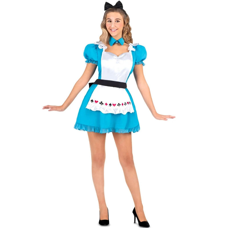 Zzcostumes Alicia Kinderkostüm Für Mädchen Gr. 7-9 Jahre – Mit Kleid, Schürze Und Socken