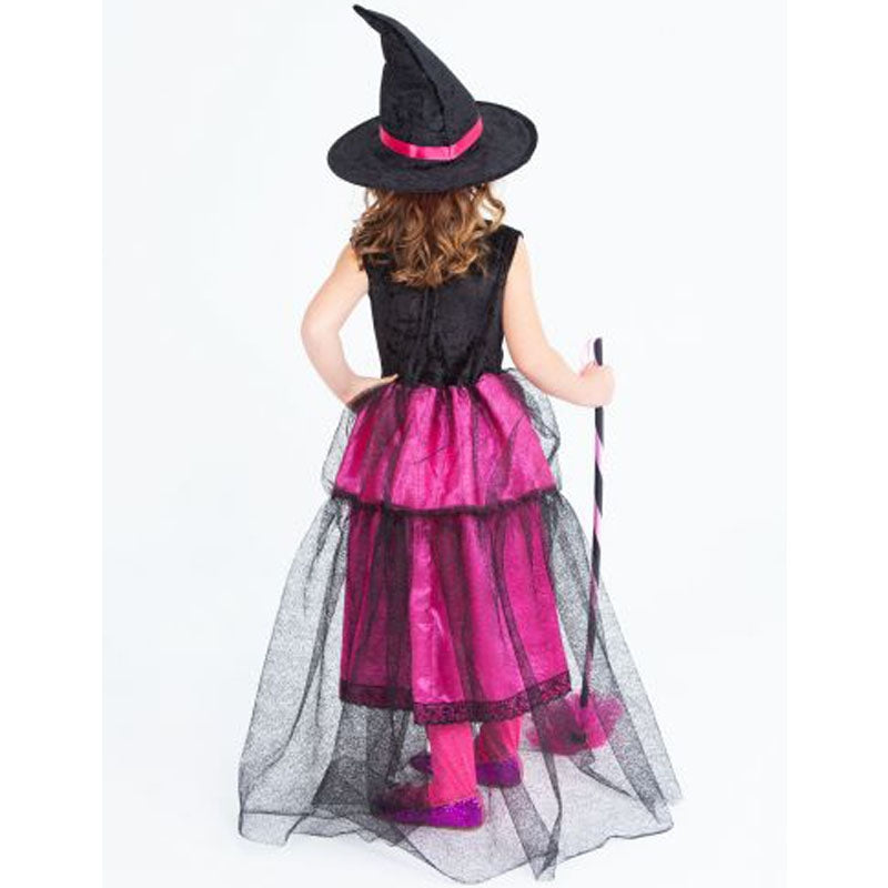 Rubies Chic Rosa Hexenkostüm Für Mädchen – Elegantes Kleid Mit Hut, Für Halloween, Karneval & Mottopartys (Größen 3-10 Jahre)