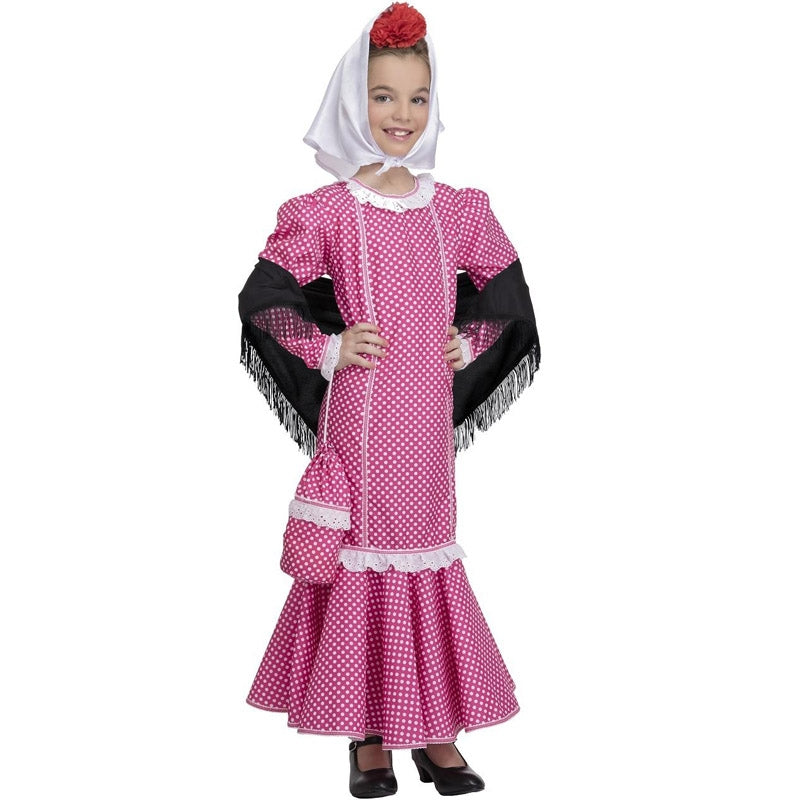 Chulapa Kostüm Für Mädchen – Madrilene-Kleid In Blau Inkl. Kopftuch, Für Feste Wie Saint Isidro Oder Aprilmesse