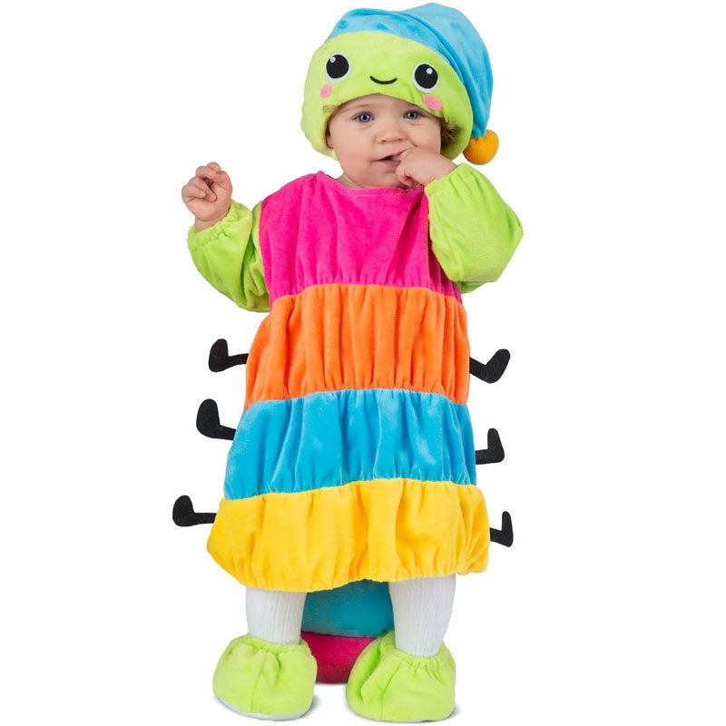 Wurm-Kostüm Für Kinder (5-6 Jahre) – Komplettset Mit Kopf, Overall, Handschuhen Und Stiefelstulpen