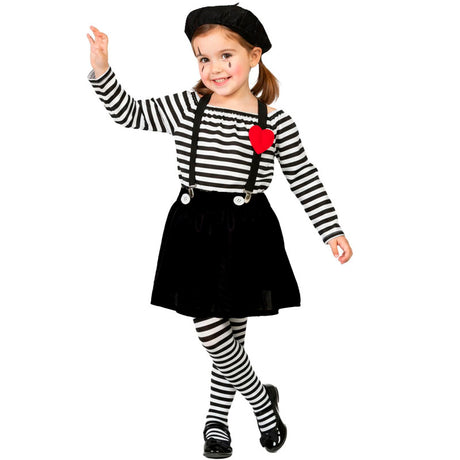 Disfraz de Mimo Clown para niña Bis