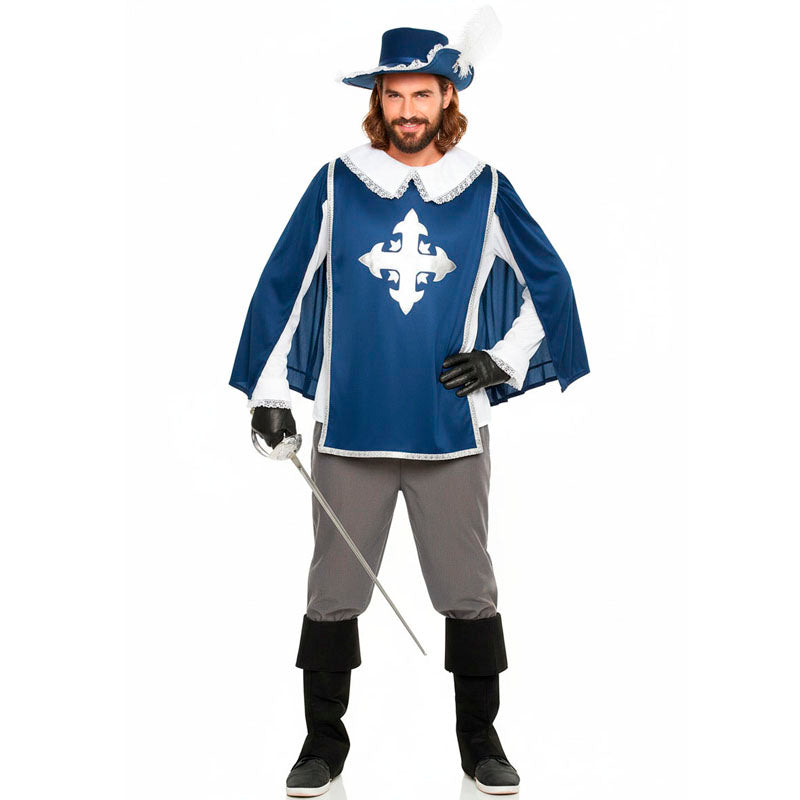 Disfraz de Mosquetero Azul para hombre Bis