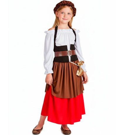 Disfraz de Tabernera Medieval para niña Bis