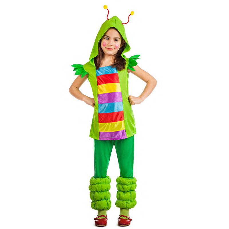 Kimokawaii Kinderkostüm – Grün, Komplettes Set Mit Mütze, Hemd, Weste, Hose, Gürtel & Socken
