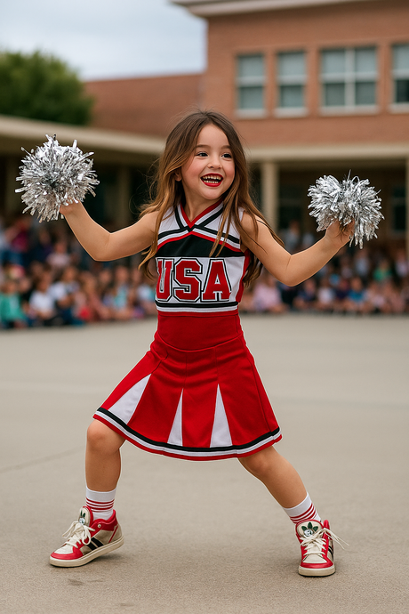 Günstige Cheerleaderin Kostüm für Mädchen