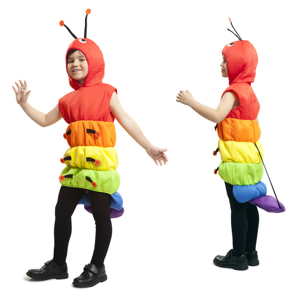 Wurm-Kostüm Für Kinder (5-6 Jahre) – Komplettset Mit Kopf, Overall, Handschuhen Und Stiefelstulpen