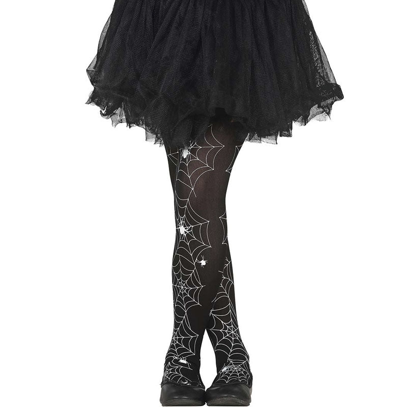 4 Paar Spinnennetz Strumpfhosen Damen – Grusel-Muster Für Halloween, Schwarz, Für Goth & Kostümpartys