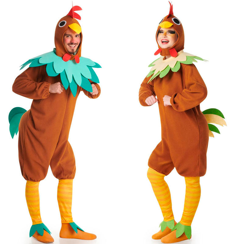 Gallo y Gallina Marrones para disfrazarte en pareja	