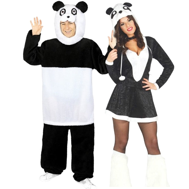 Panda-Bären Paarkostüm für Erwachsene