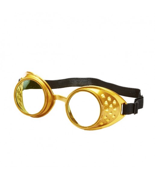 Goldene Steampunk-Brille um Ihr Kostüm zu vervollständigen