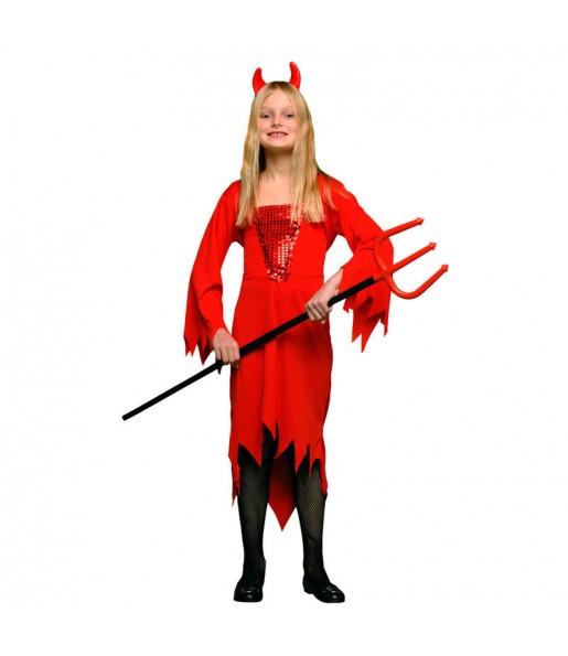 Verkleiden Sie die Roter DämonMädchen für eine Halloween-Party