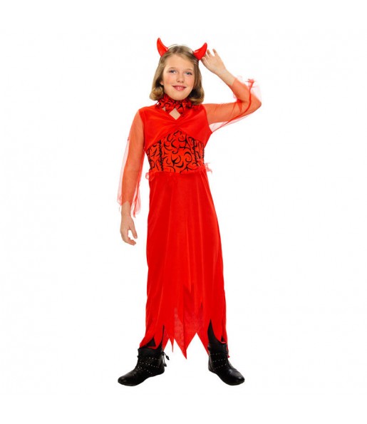 Verkleiden Sie die Roter TeufelinMädchen für eine Halloween-Party