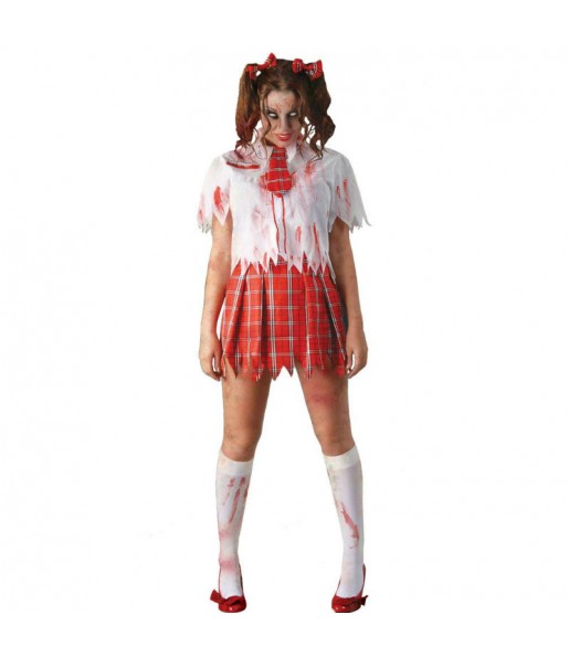 Zombie-Schulmädchen Kostüm Frau für Halloween Nacht