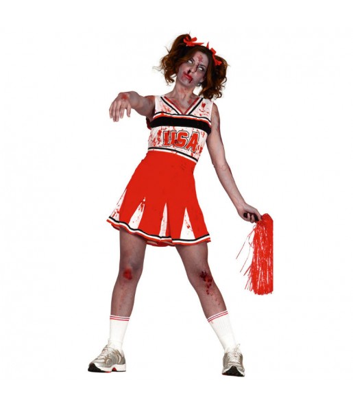 Zombie Cheerleader Kostüm Frau für Halloween Nacht