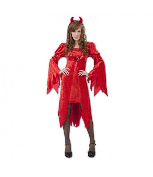 Rötlicher Teufelin Kostüm Frau für Halloween Nacht