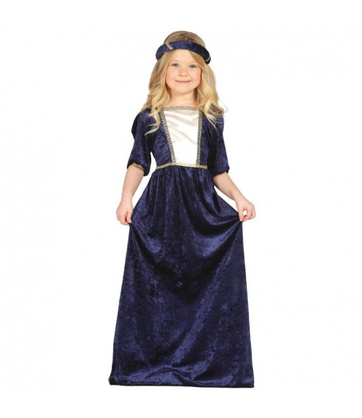 Blaue mittelalterliche Dame Mädchenverkleidung, die sie am meisten mögen