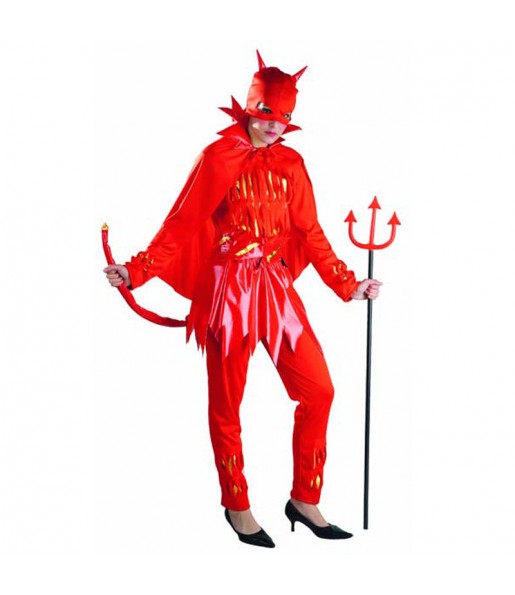 Teufelin mit Umhang Kostüm Frau für Halloween Nacht