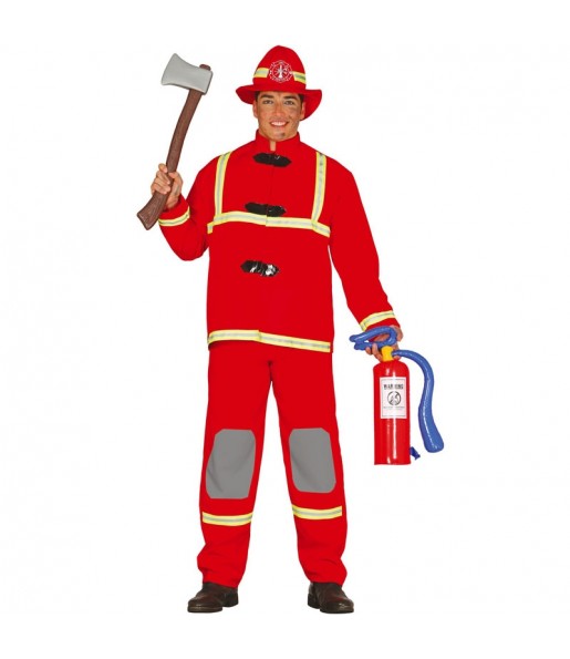Rotes Feuerwehrmann Kostüm für Männer