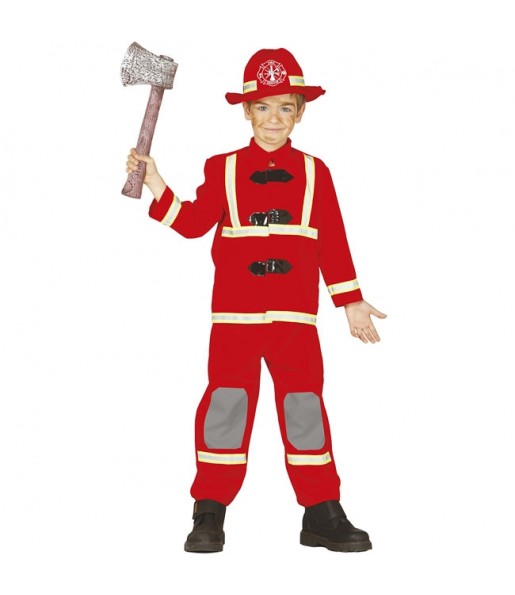 Roter Feuerwehrmann Kostüm für Jungen