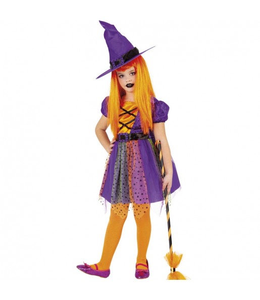 Superstar-Hexe Orange Kostüm für Mädchen