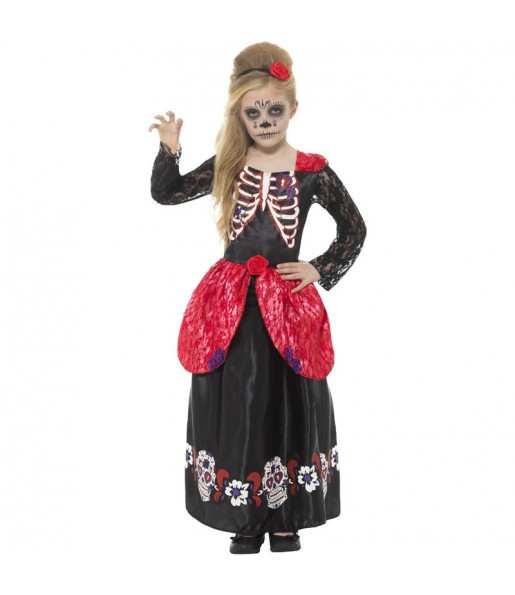 Verkleiden Sie die Catrina Skelett Mädchen für eine Halloween-Party