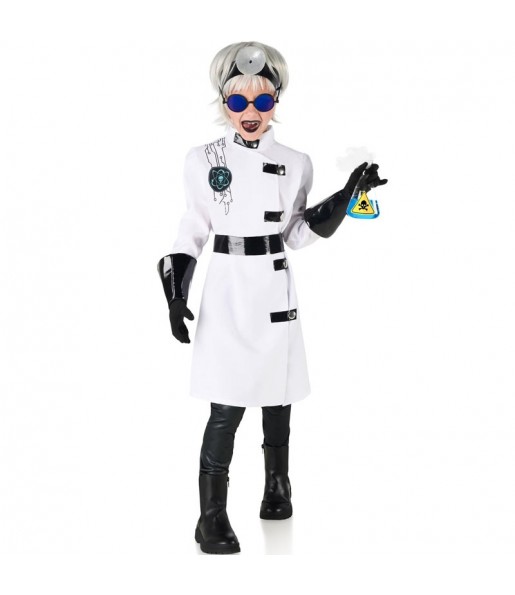 Verrückte Wissenschaftlerin Kostüm für Mädchen