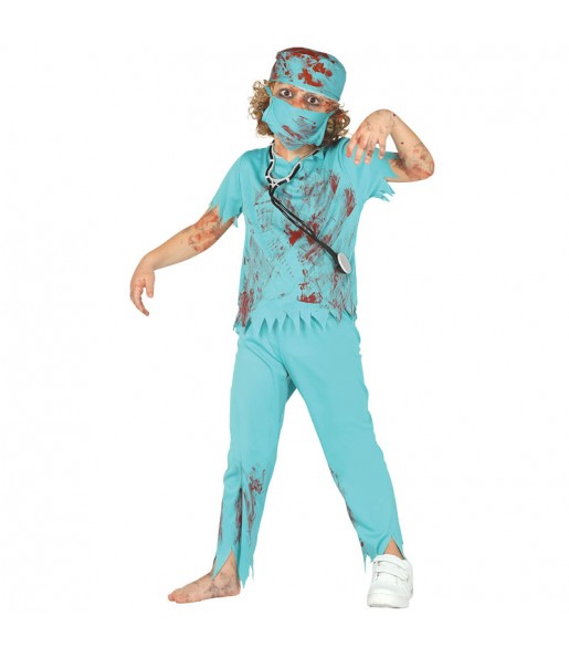 Zombie Chirurg Kinderverkleidung für eine Halloween-Party