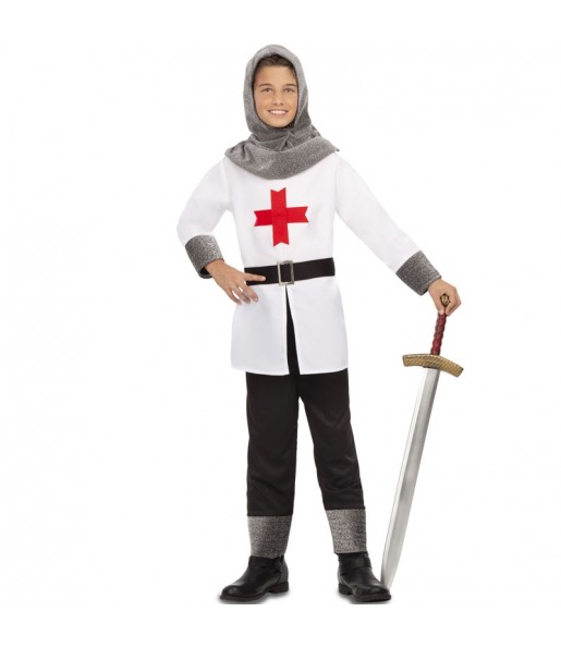 Weißer Mittelalterlicher Kreuzritter Kinderverkleidung, die sie am meisten mögen