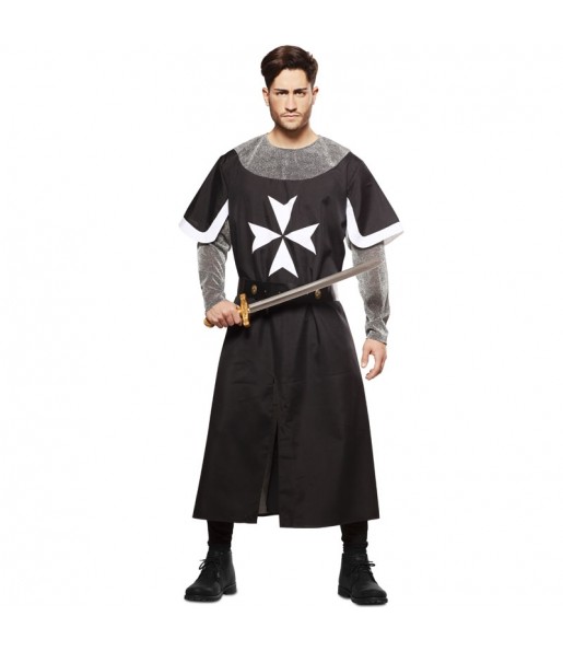Schwarzer mittelalterlicher Kreuzfahrer Erwachseneverkleidung für einen Faschingsabend